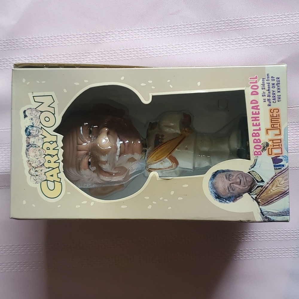 UK Carry On Camping Antique Collectible British Sid James Bobblehead Doll UK